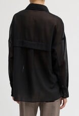 Tibi Sheer Wool Gauze Oversized Shirt