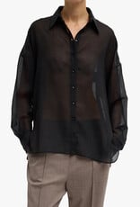 Tibi Sheer Wool Gauze Oversized Shirt