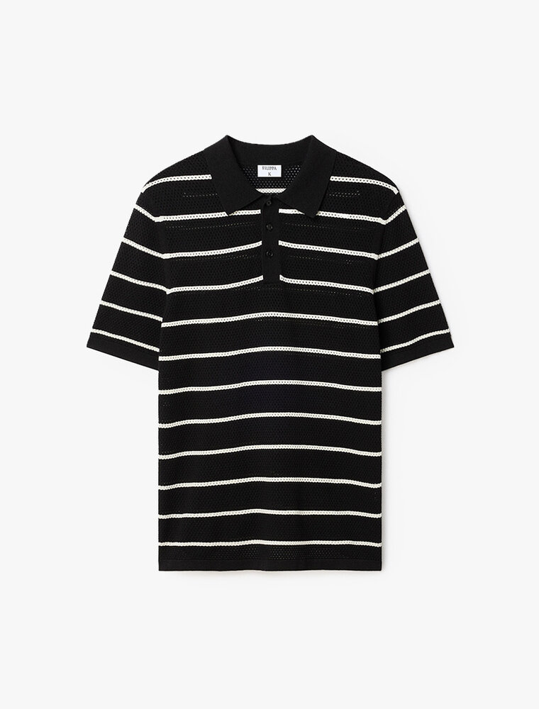Filippa K Striped Mesh Polo