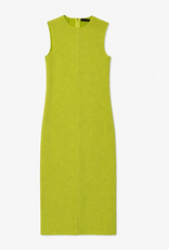 Tibi Viscose Plisse Sleeveless Bias Dress
