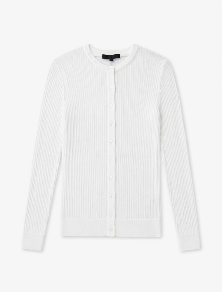Tibi Ribbed Sweater Slim Cardigan