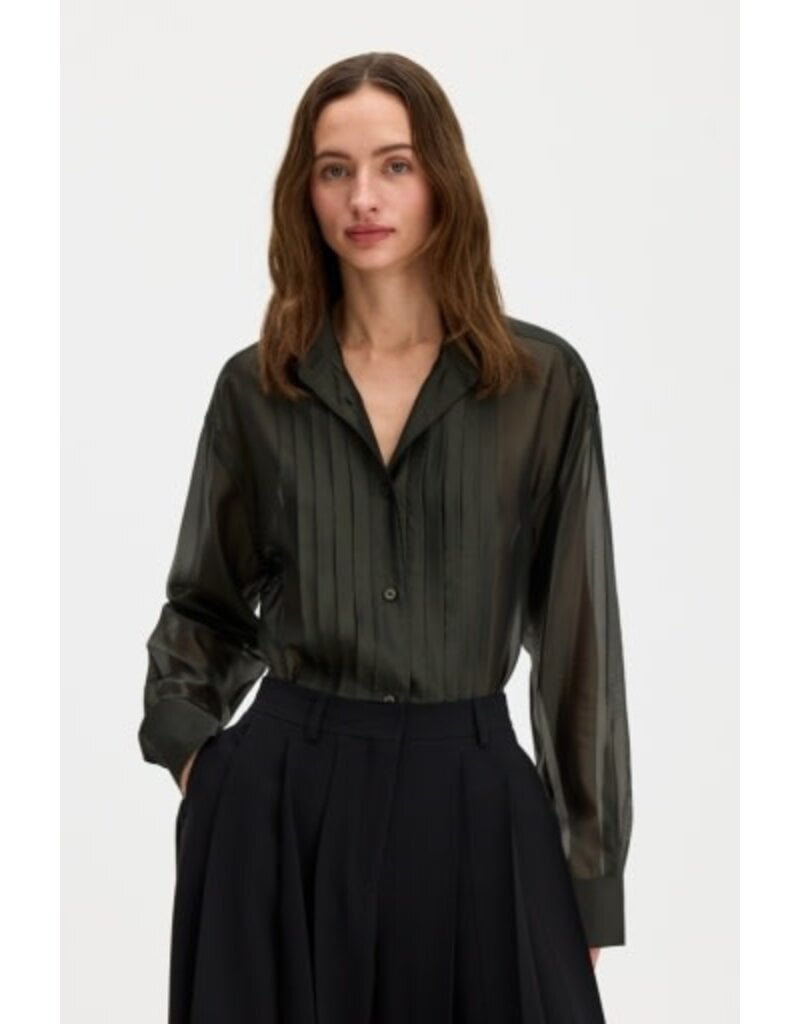 Filippa K Pleated Stand Collar Shirt