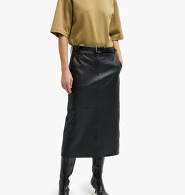 Tibi Leather Midi Trouser Skirt