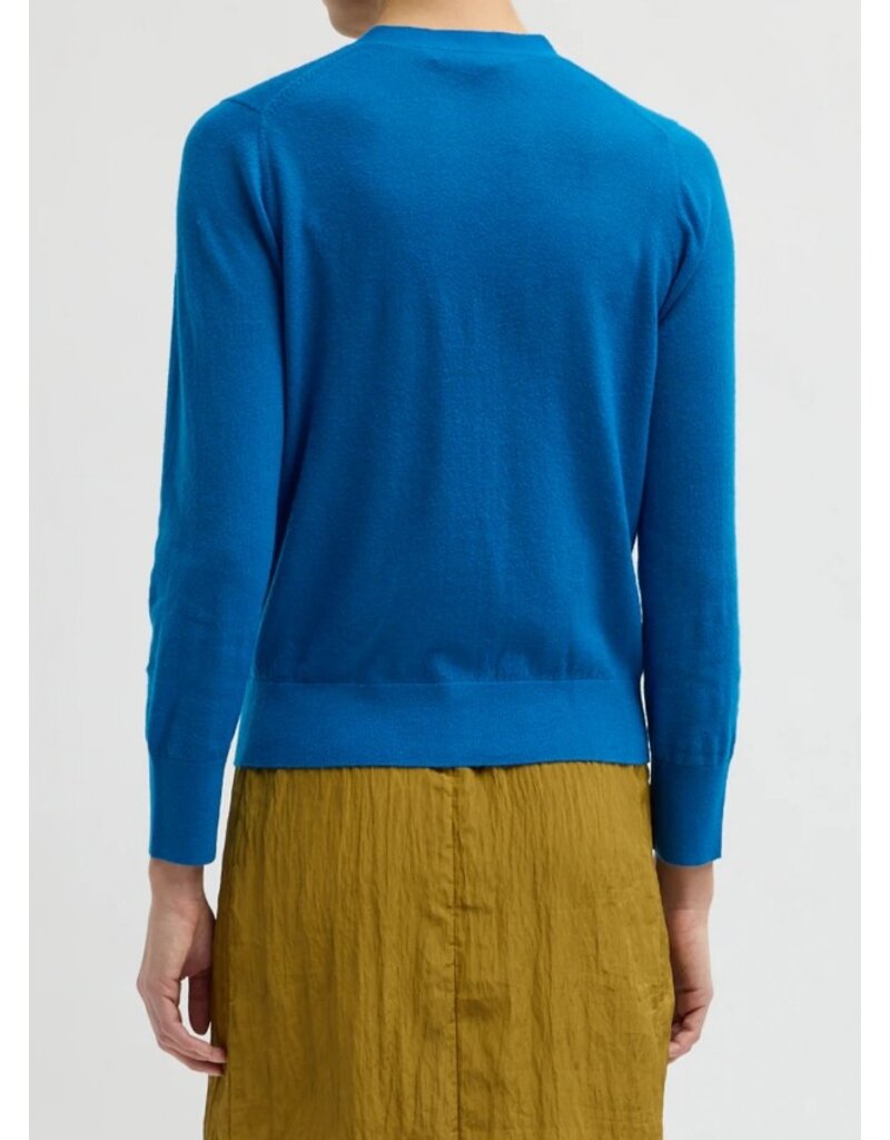 Tibi Skinlike Mercerized Wool Vneck Shrunken Cardigan