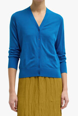 Tibi Skinlike Mercerized Wool Vneck Shrunken Cardigan