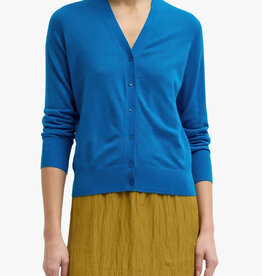 Tibi Skinlike Mercerized Wool Vneck Shrunken Cardigan