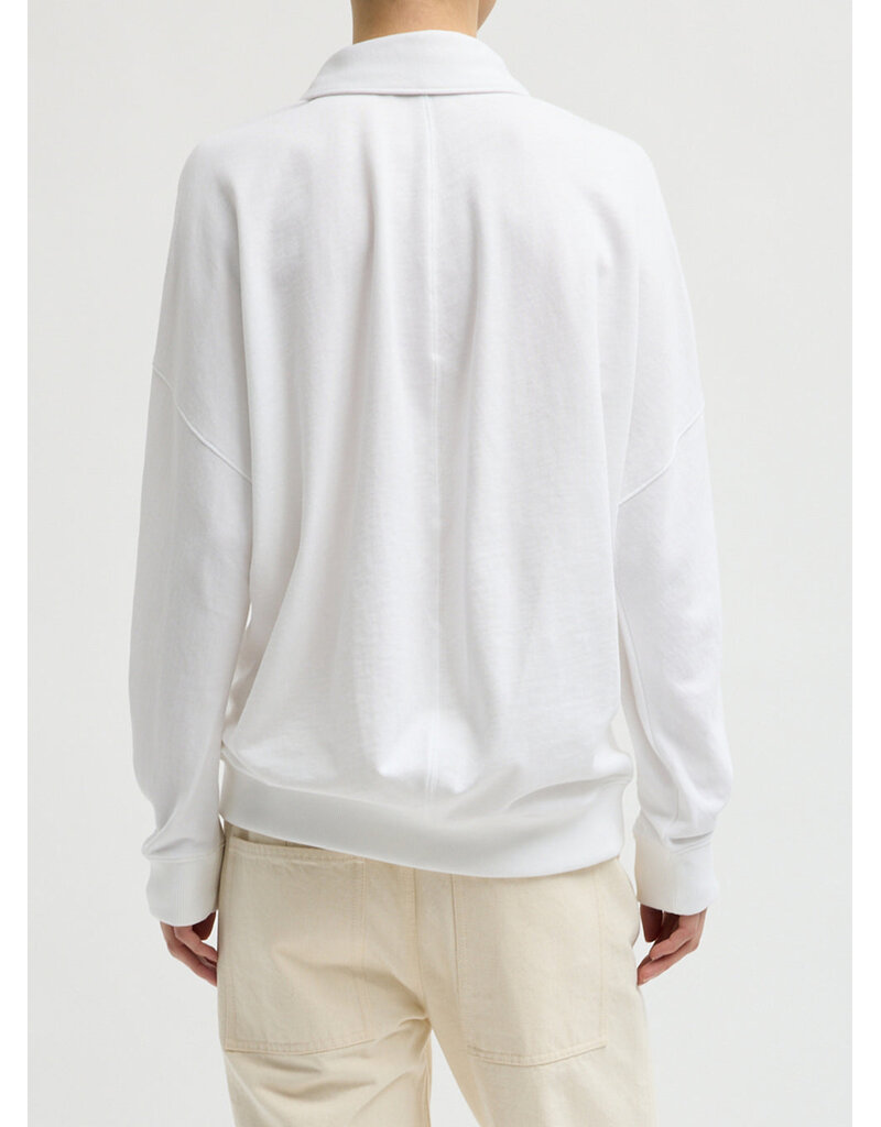 Tibi Light Weight Sweatshirting Polo Collar Sweatshirt