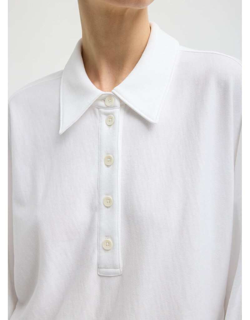 Tibi Light Weight Sweatshirting Polo Collar Sweatshirt