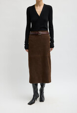 Tibi Feather Weight Ribbed Vneck Slim Cardigan