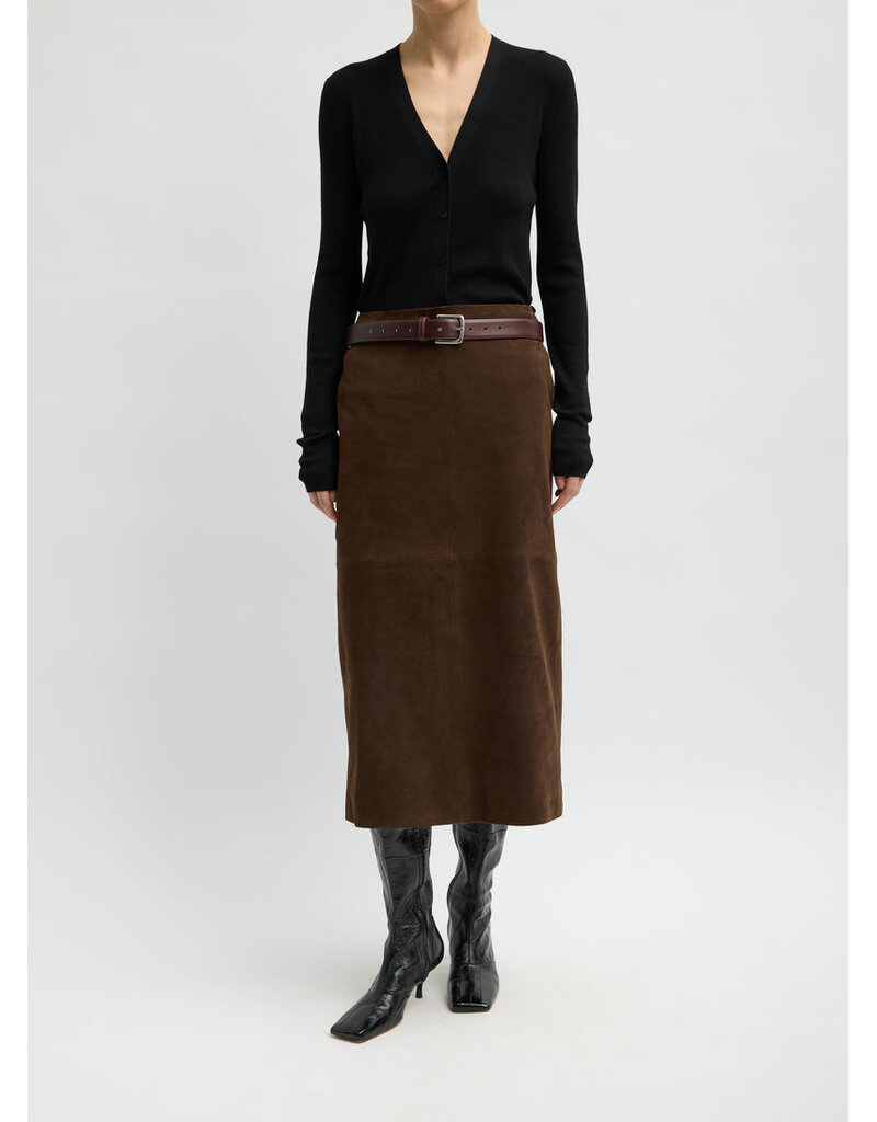Tibi Feather Weight Ribbed Vneck Slim Cardigan