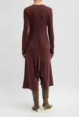 Tibi Feather Weight Viscose Neoprene Front Drape Dress