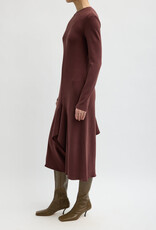 Tibi Feather Weight Viscose Neoprene Front Drape Dress