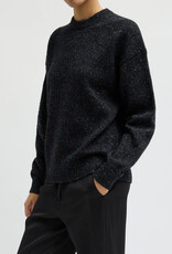 Tibi Speckled Tweed Crewneck Easy Pullover