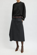 Tibi Cozy Flannel Midi Skirt with Side Drape