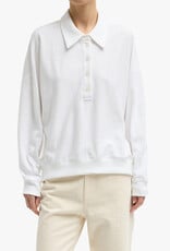 Tibi Light Weight Sweatshirting Polo Collar Sweatshirt
