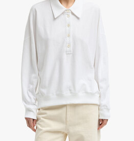 Tibi Light Weight Sweatshirting Polo Collar Sweatshirt