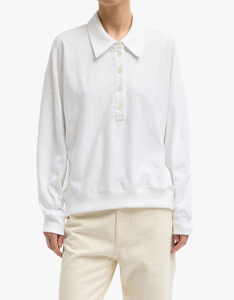Tibi Light Weight Sweatshirting Polo Collar Sweatshirt