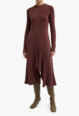 Tibi Feather Weight Viscose Neoprene Front Drape Dress