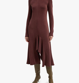 Tibi Feather Weight Viscose Neoprene Front Drape Dress