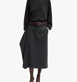 Tibi Cozy Flannel Midi Skirt with Side Drape