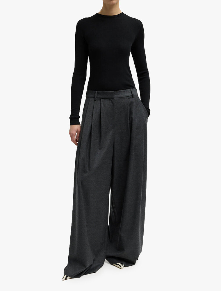 Tibi Cozy Flannel Triple Pleat Pant