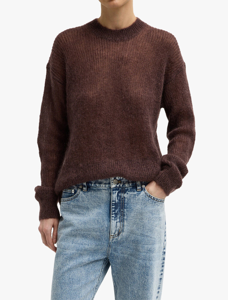 Tibi Silk Super Kid Mohair Crewneck Easy Pull