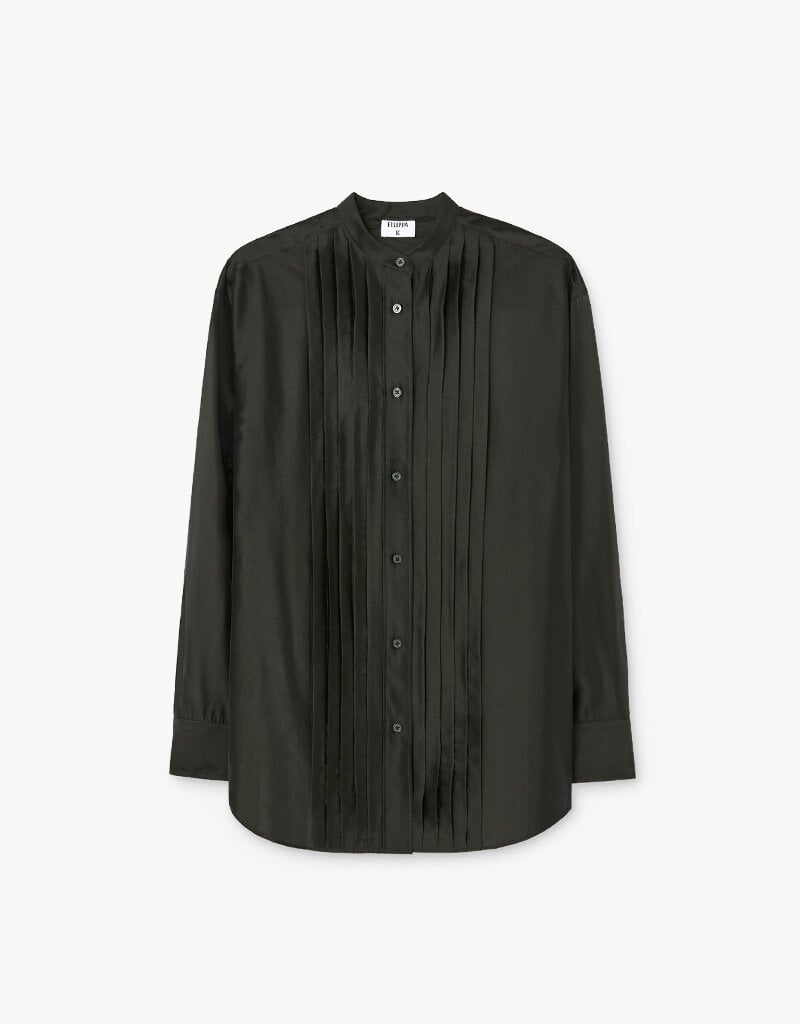 Filippa K Pleated Stand Collar Shirt