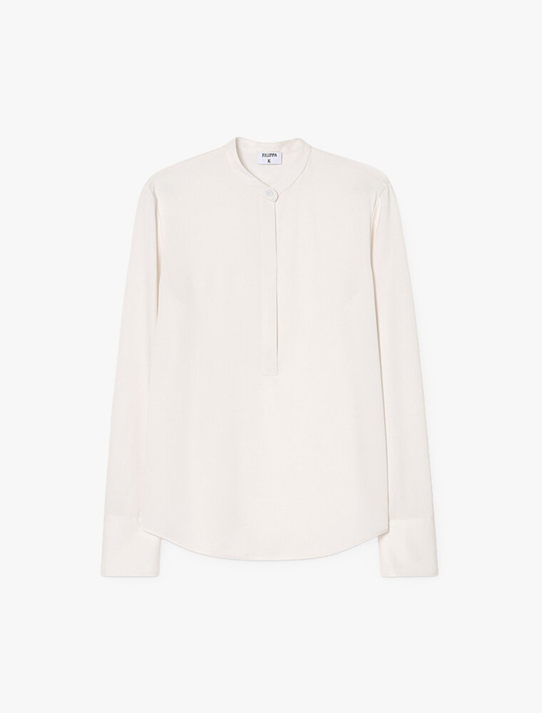 Filippa K Half Placket Stand Collar Blou
