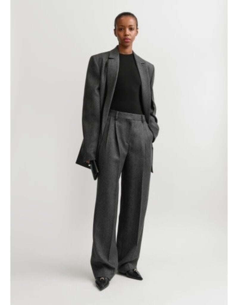 Toteme Herringbone double-pleat trousers