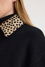 Róhe Leather Cheetah Collar Cardigan