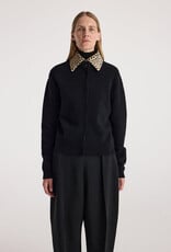 Róhe Leather Cheetah Collar Cardigan
