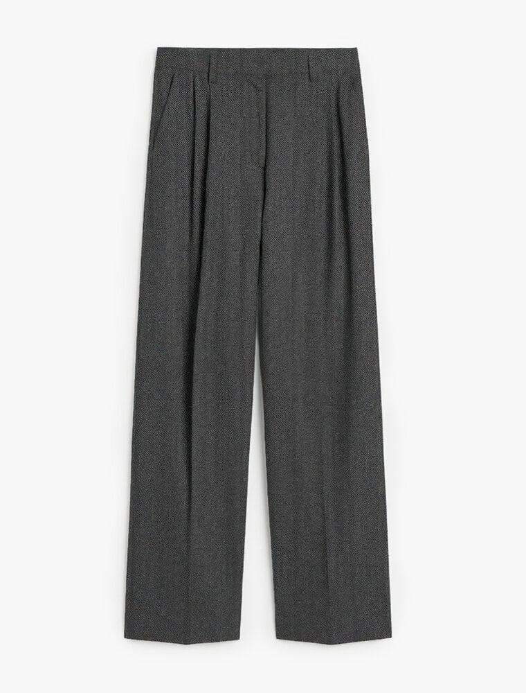 Toteme Herringbone double-pleat trousers