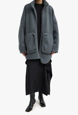 Tibi Cozy Fleece Cubic Zip Up Bomber