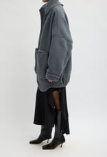 Tibi Cozy Fleece Cubic Zip Up Bomber