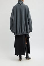 Tibi Cozy Fleece Cubic Zip Up Bomber