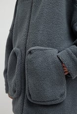 Tibi Cozy Fleece Cubic Zip Up Bomber