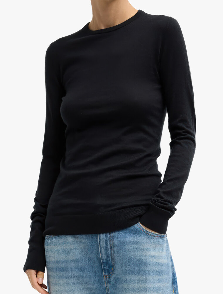 Tibi Tissue Cashmere Crewneck Pullover