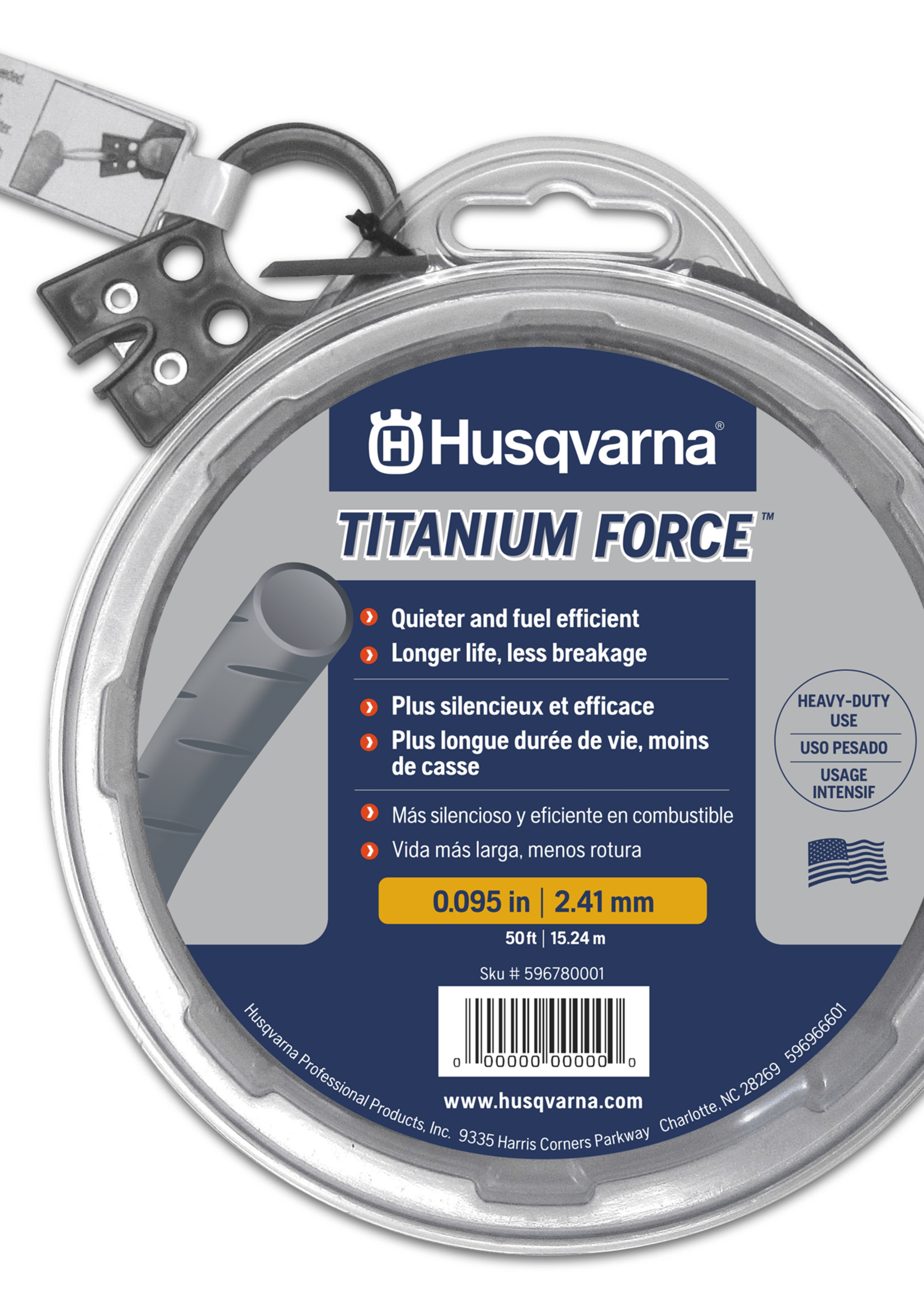 Husqvarna Monofilame,HUS .095X140' TITANIUM LINE