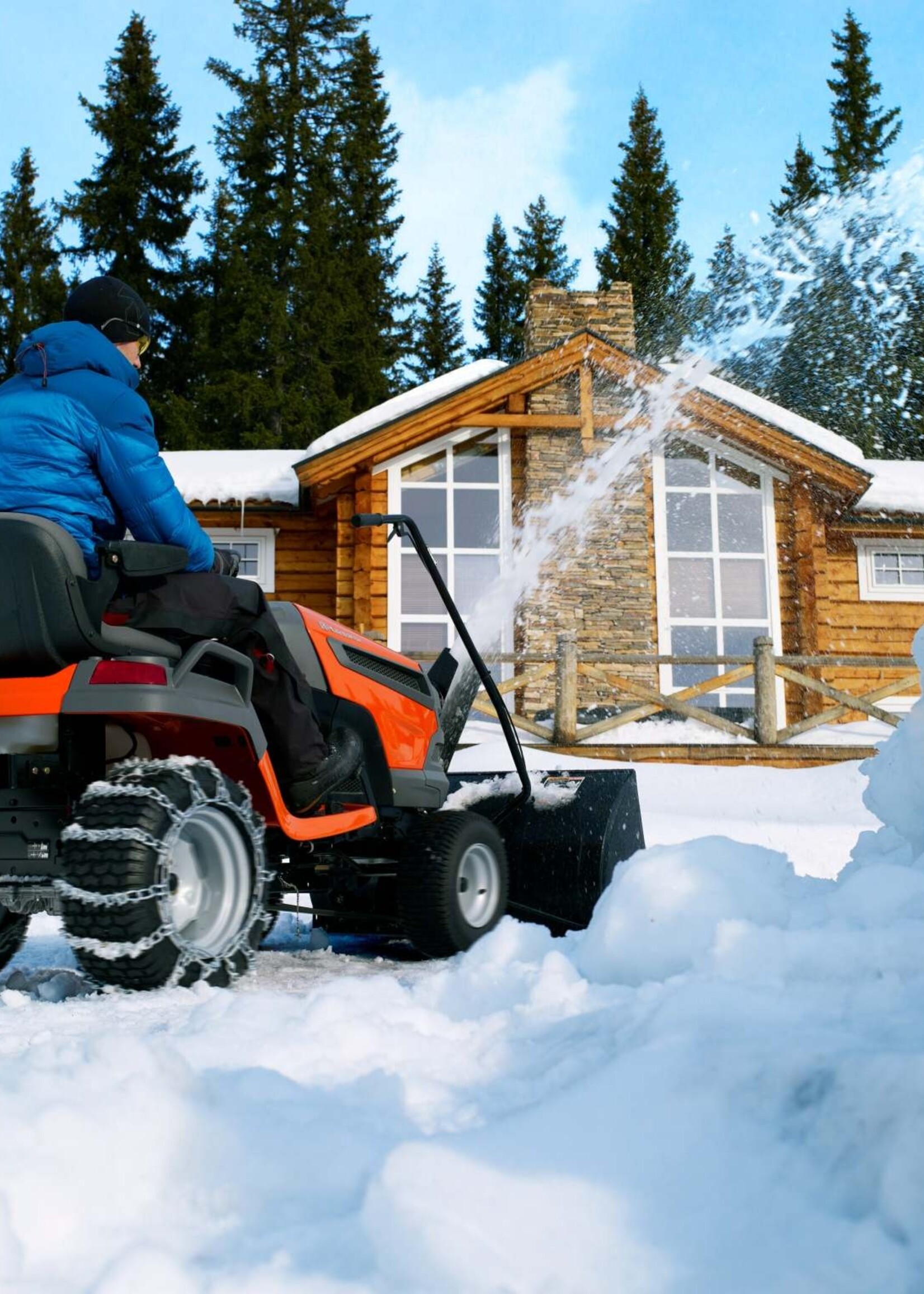 Husqvarna HUS 42" Souffleur tracteur à levage manuel