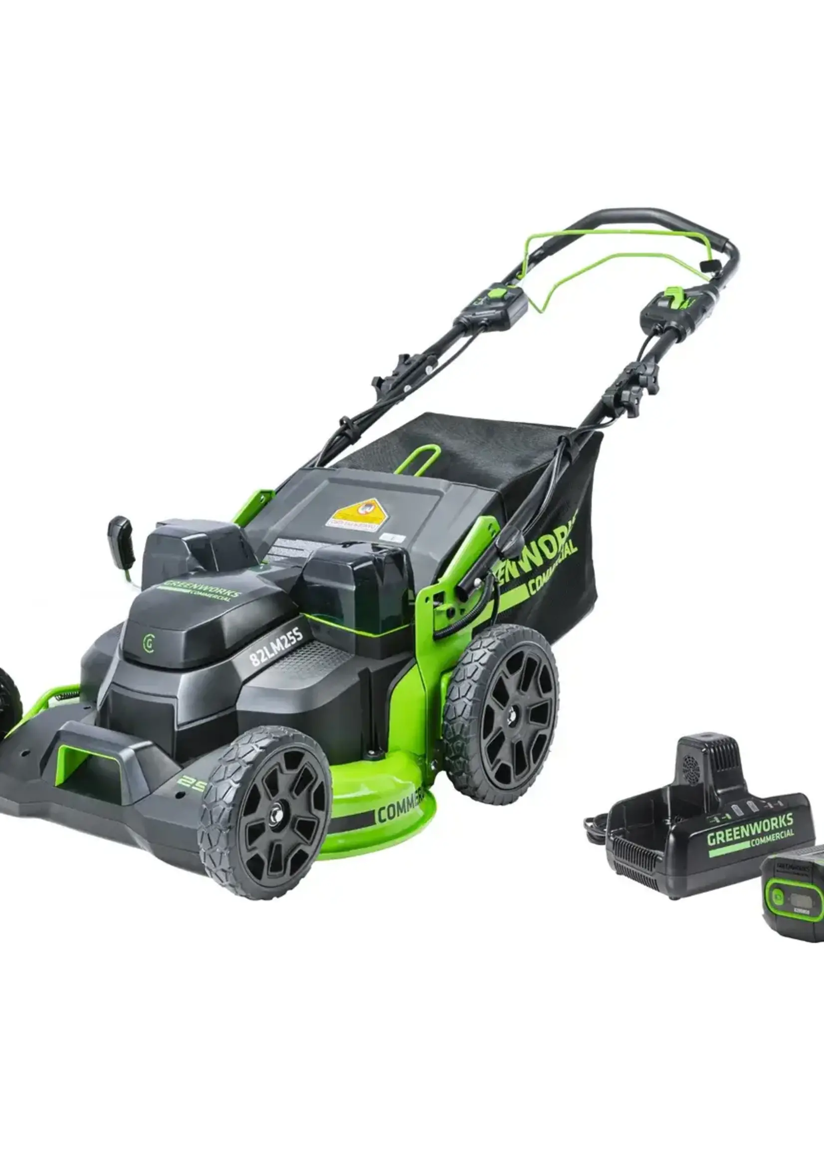 Greenworks Ensemble Tondeuse à traction 25 po-82 V - 1 batteries + chargeur double