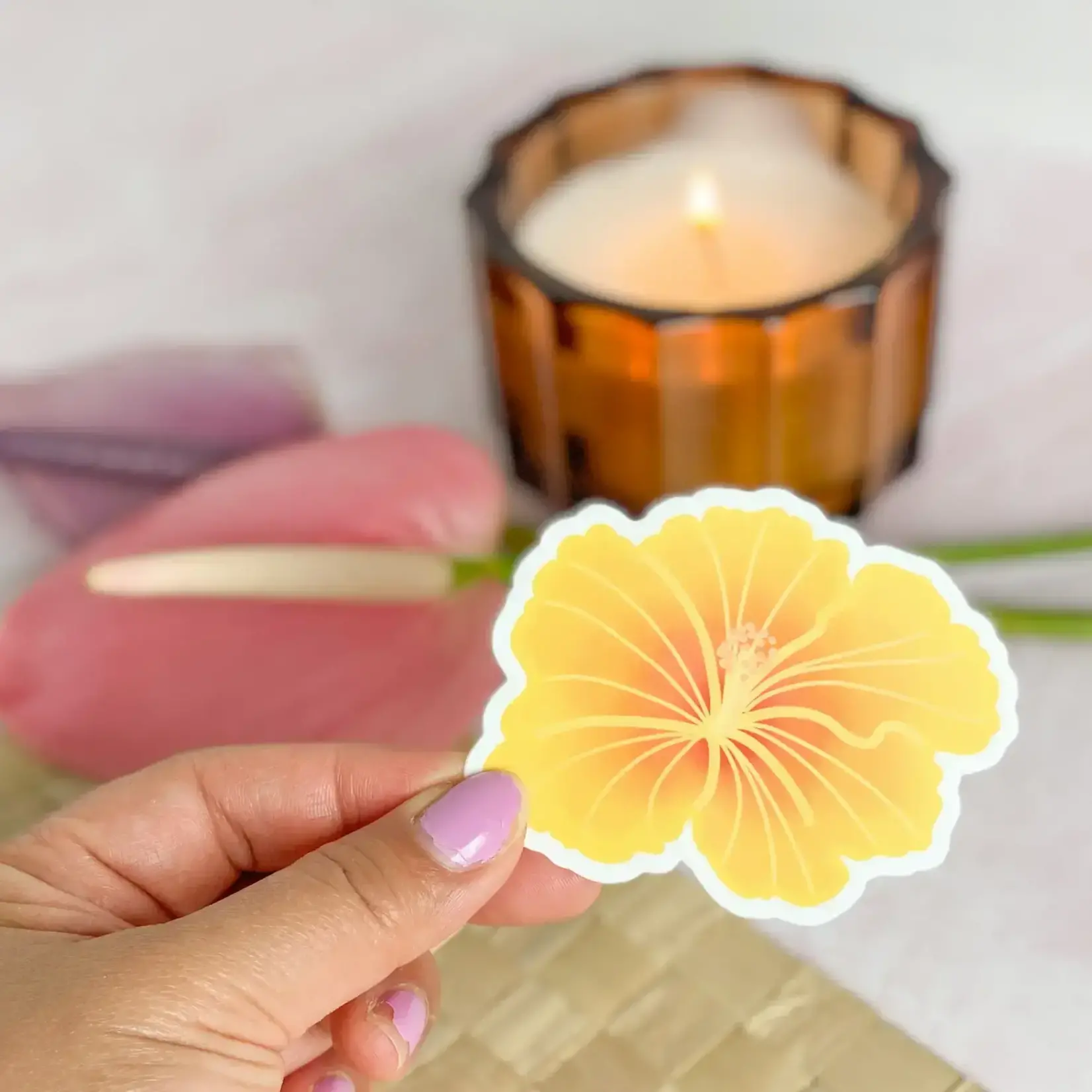 Design Jord Design Jord: Yellow Hibiscus Sticker