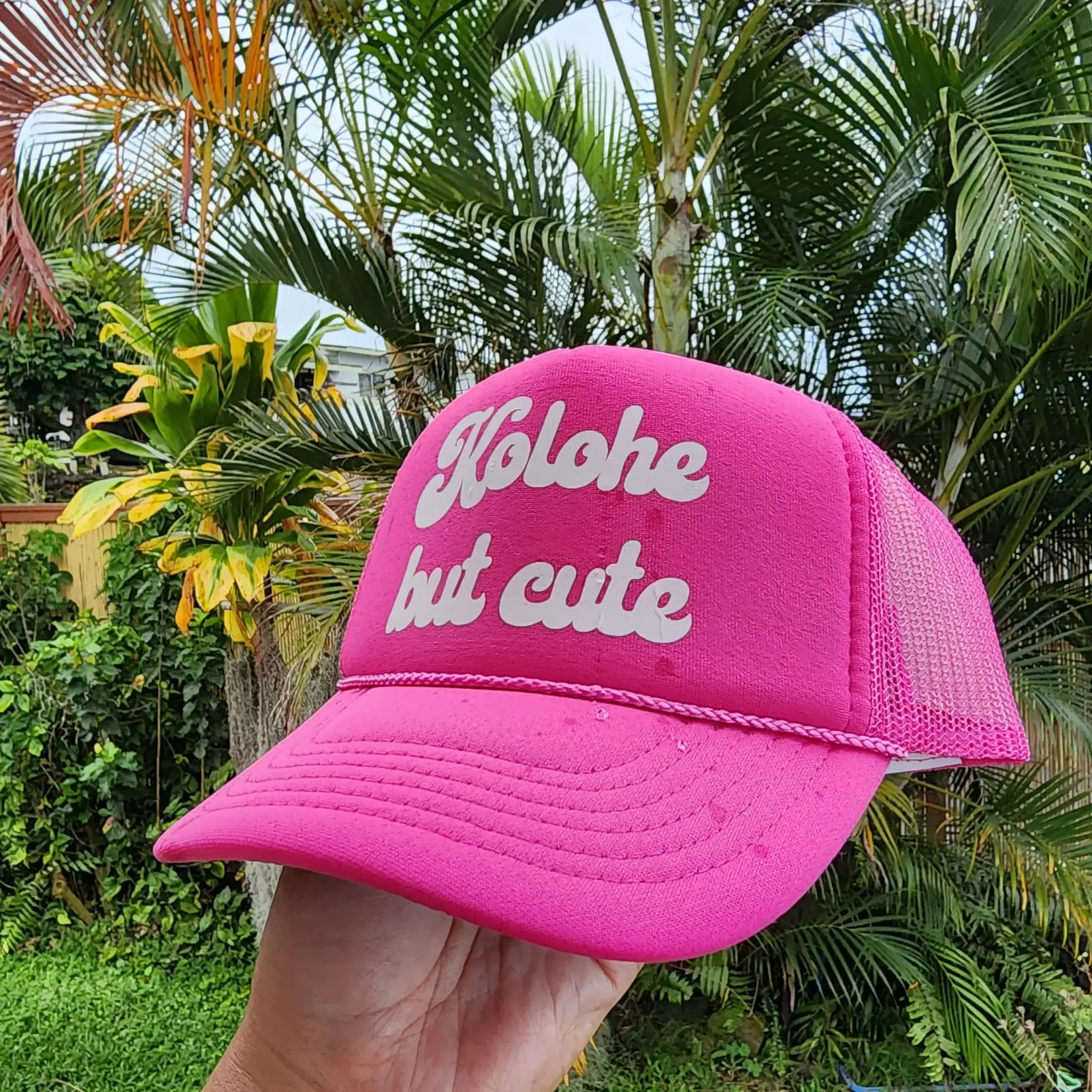 IwaWhy IwaWhy: Kolohe but Cute Youth Trucker Hat: Pink