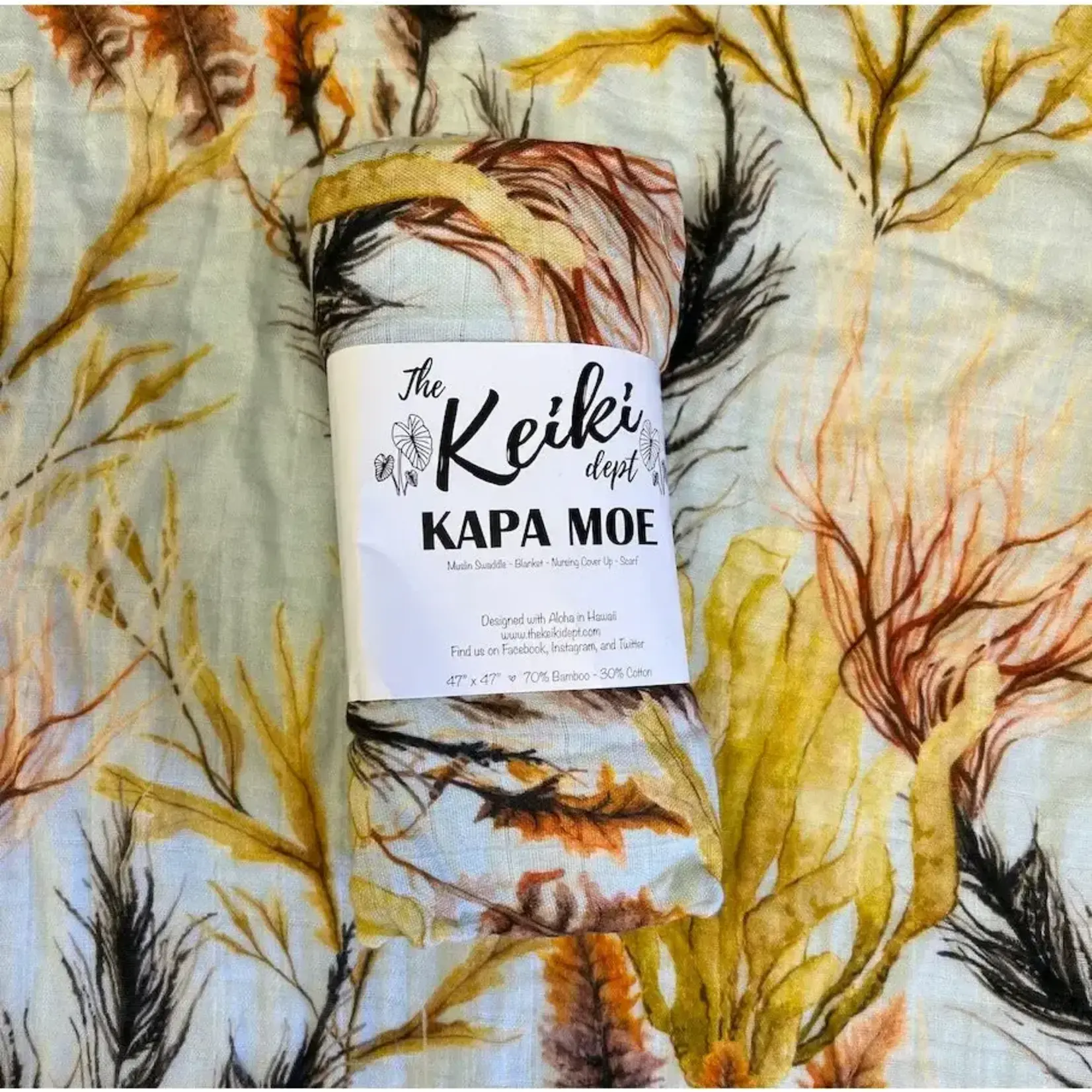 The Keiki Dept The Keiki Dept: Kapa Moe Muslin Swaddle Blanket