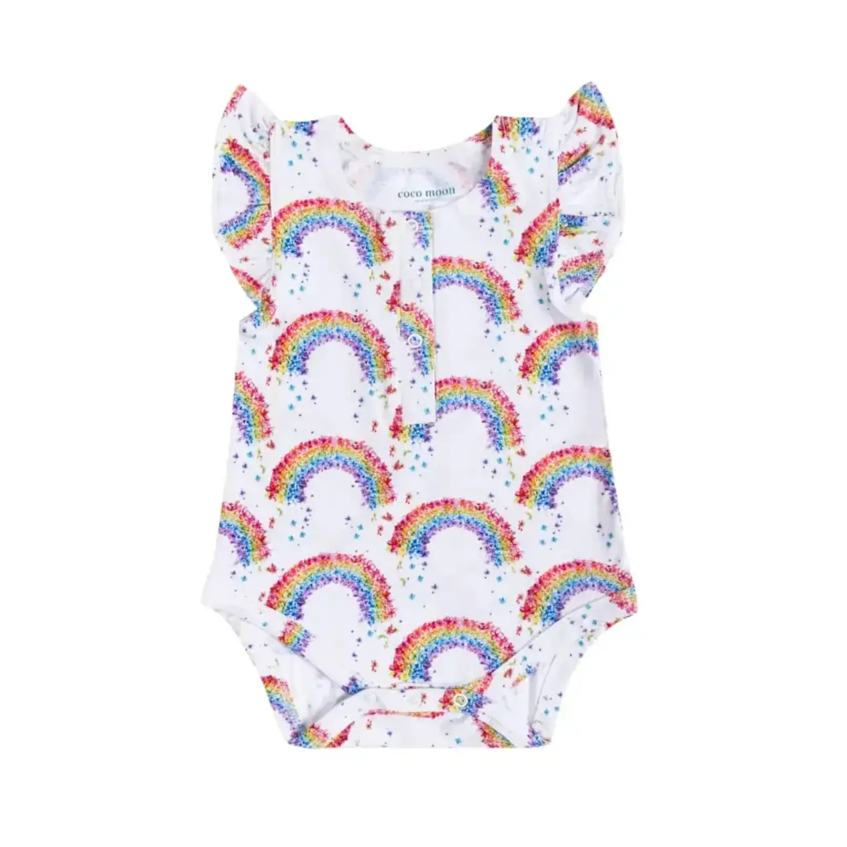 Coco Moon Coco Moon: Flower Shower Bamboo Flutter Sleeve Onesie