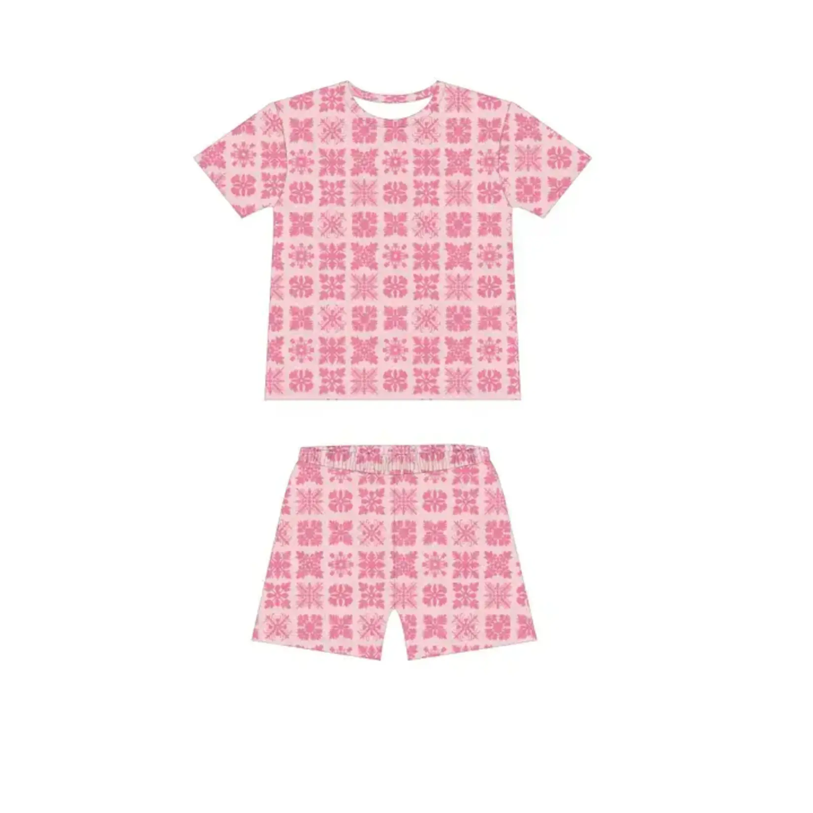 Coco Moon Coco Moon: Pink Napuanani Women's Short Bamboo Pajamas