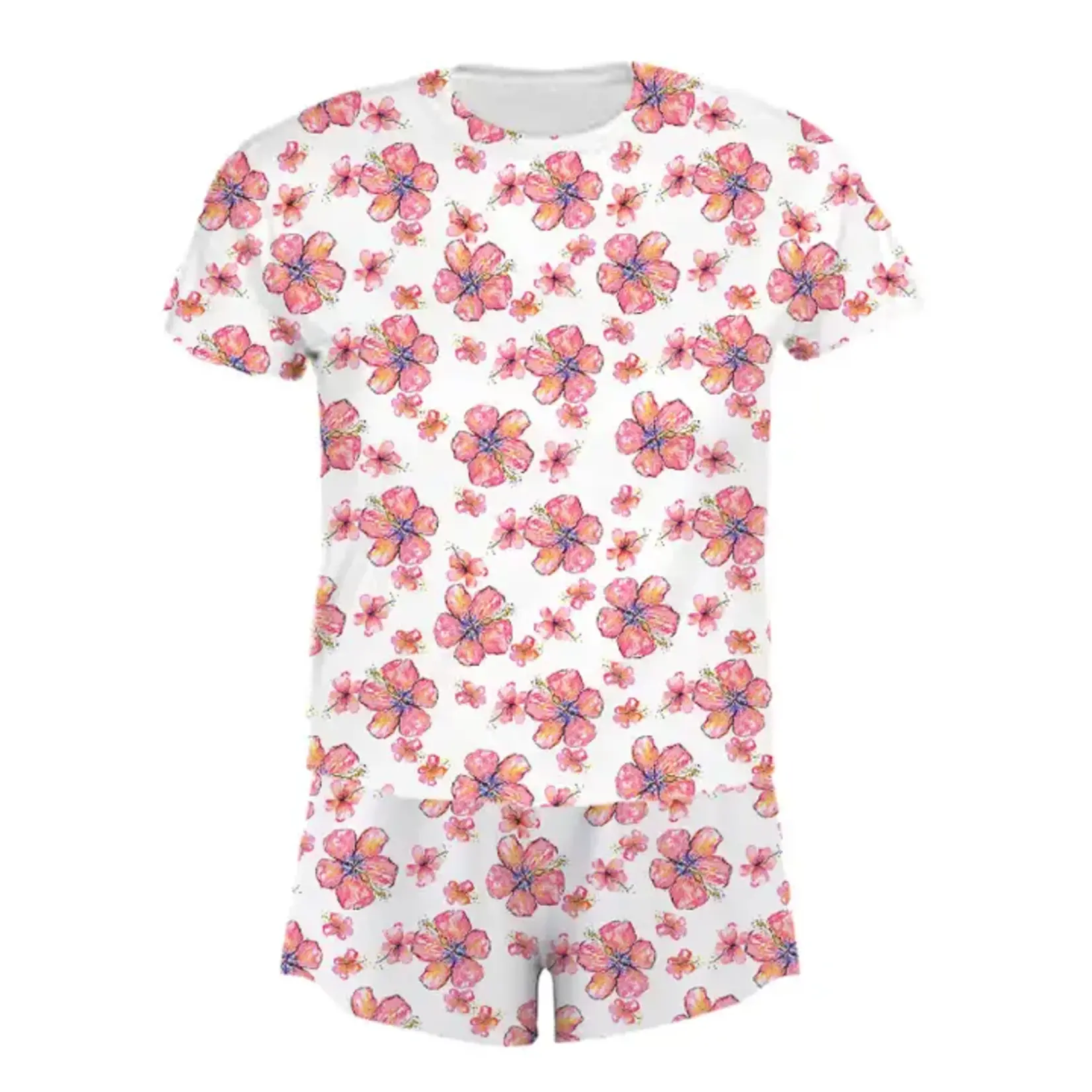 Coco Moon Coco Moon: Hibiscus Kiss Women's Short Bamboo Pajamas