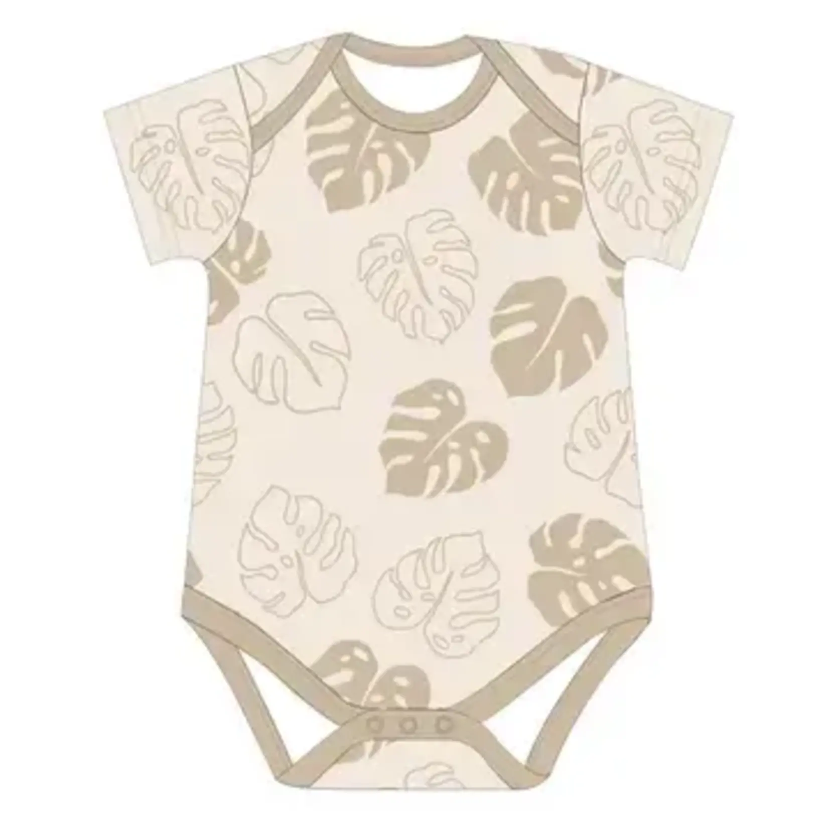 Coco Moon Coco Moon: Toasted Monstera Baby Bamboo Onesie