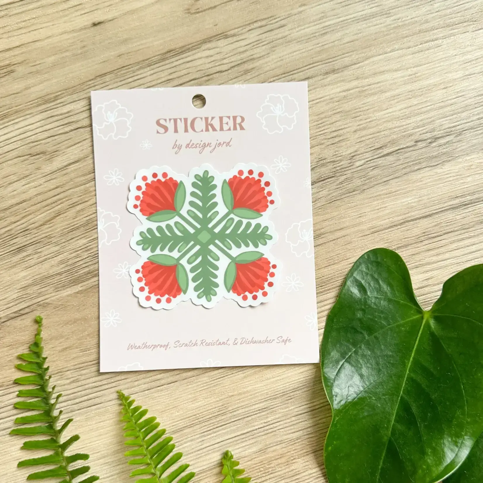 Design Jord Design Jord: Lehua & Kupukupu Quilt Clear Sticker