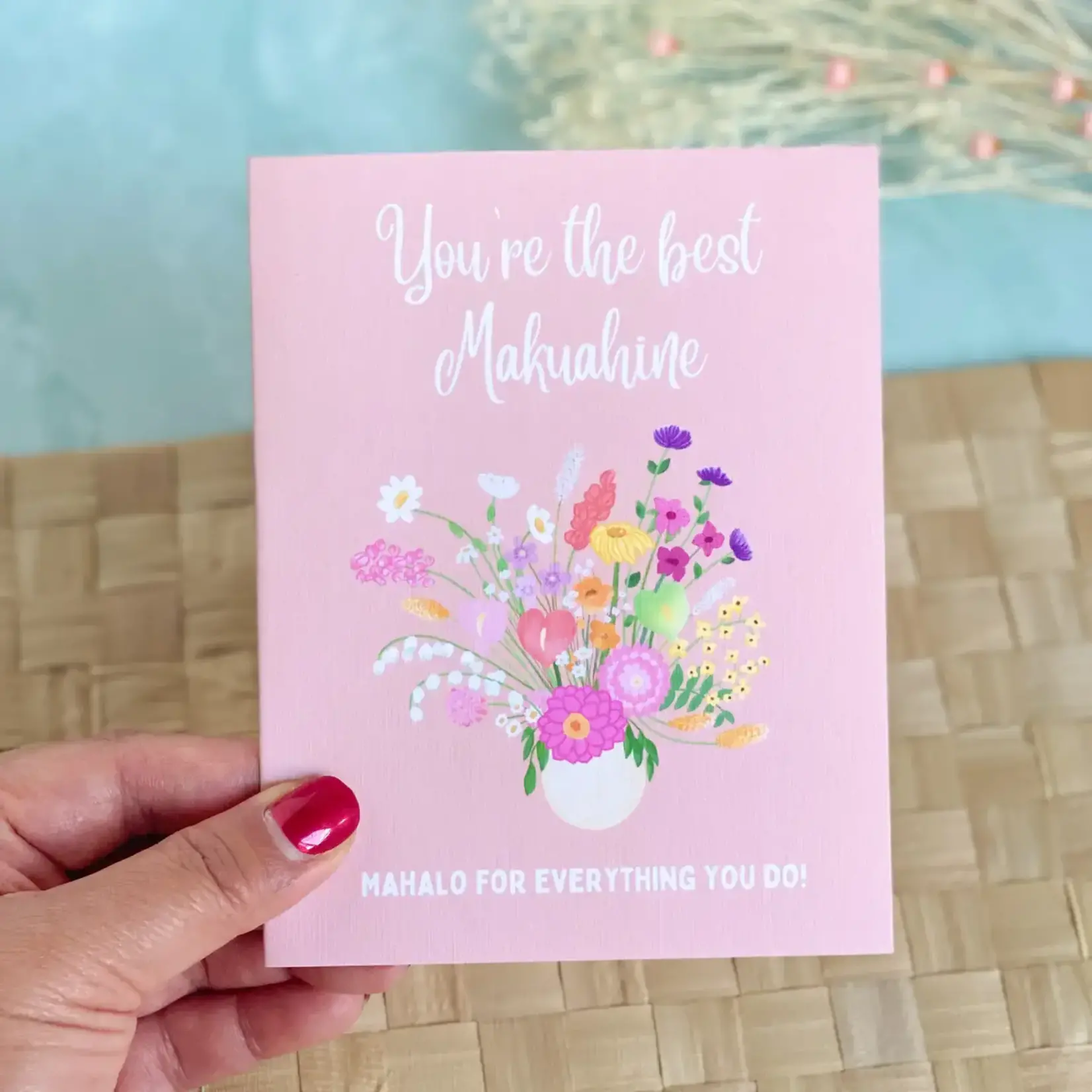Design Jord Design Jord: Best Makuahine(Mom)-Greeting Card