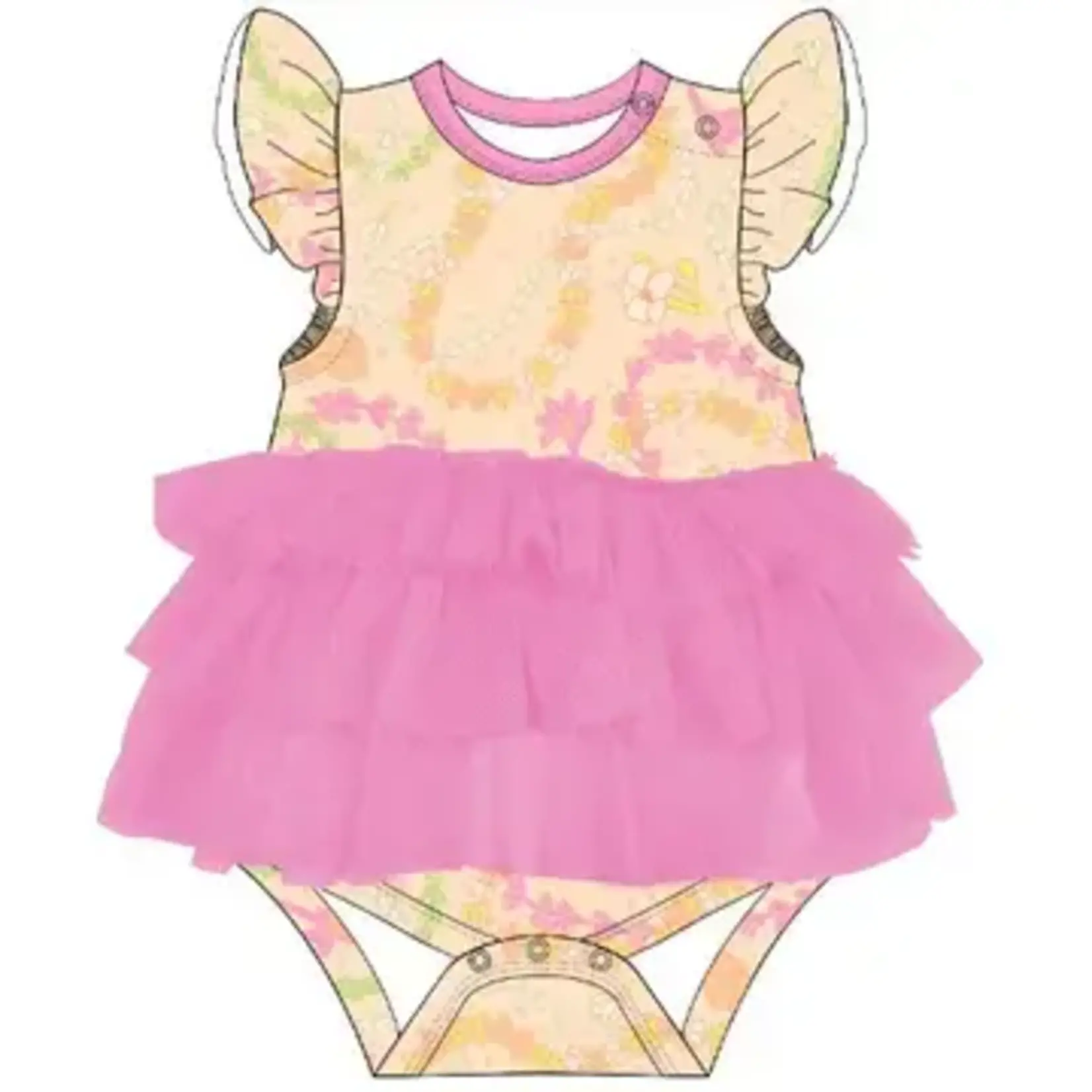 Coco Moon Coco Moon: Kids Flutter Sleeve Tutu Onesie